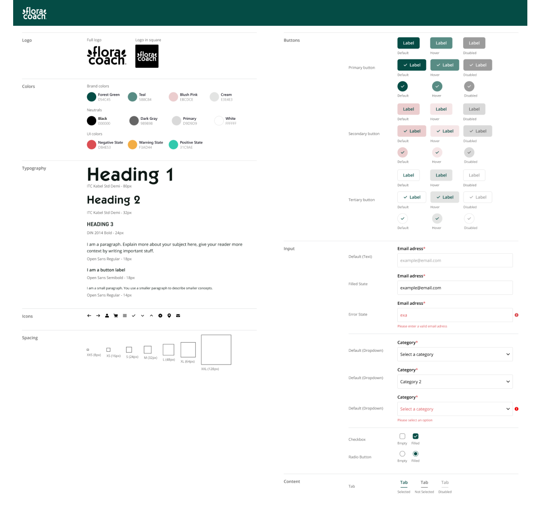 Design System Floracoach